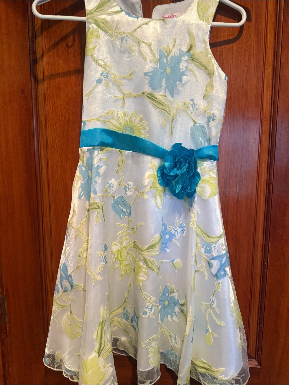 Girls' Light Blue Floral Dress